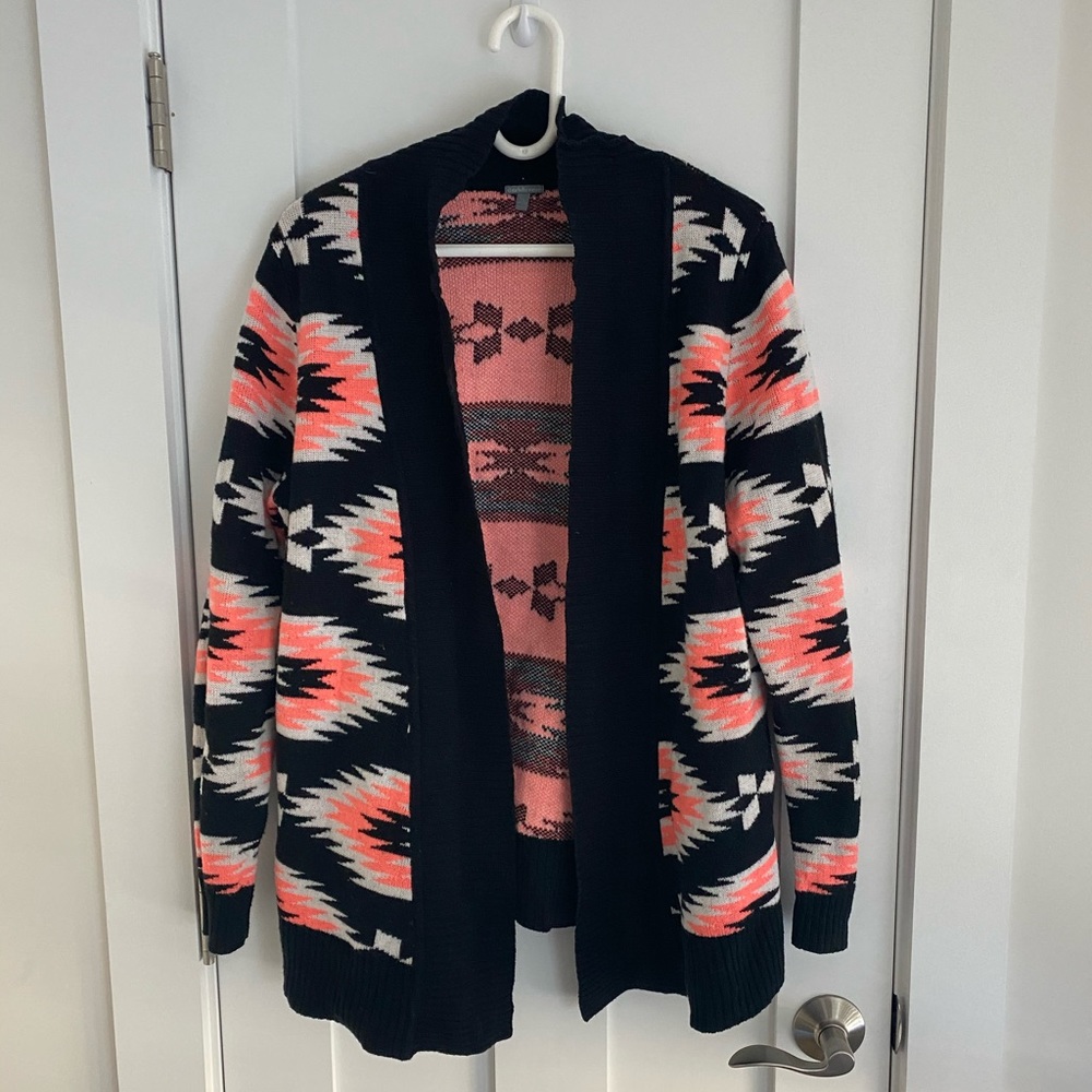 Charlotte Russe Neon Tribal Print Cardigan